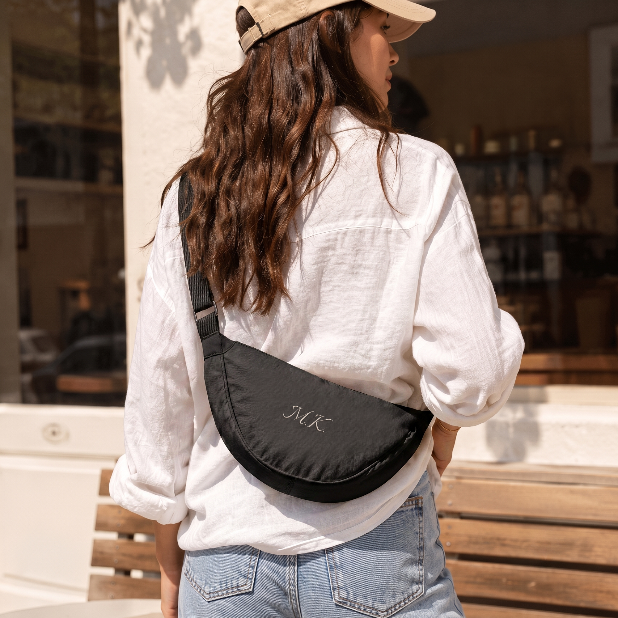 Personalised puffer crossbody bag