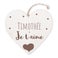 Coeur St Valentin en bois gravé avec texte