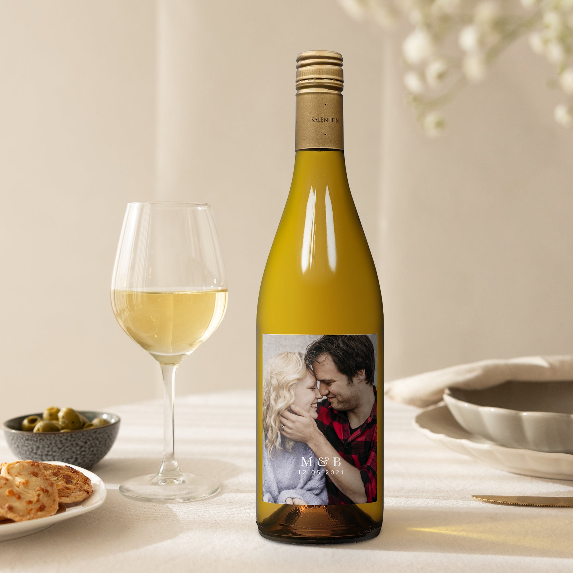 Wijn met bedrukt etiket Salentein Chardonnay