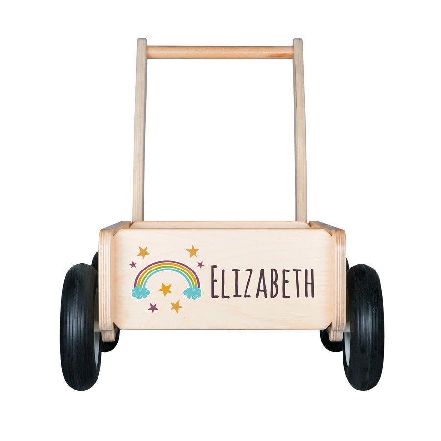 Personalised wooden toys - Push cart - Beech