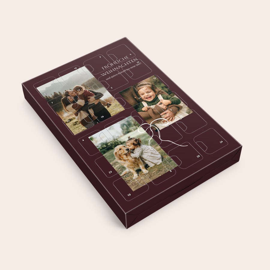 Personalisierter Adventskalender mit Anzuchtset für den Gemüsegarten Personalisierter Samen Adventskalender mit Fotos bedruckt, inklusive Text Froehliche Weihnachten und guten Rutsch ins neue Jahr für einen natürlichen Countdown bis Weihnachten