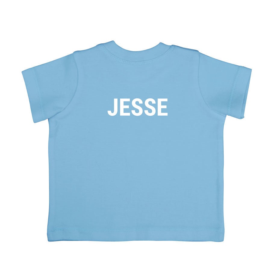 Baby shirt bedrukken - Korte mouw - Babyblauw - 62/68