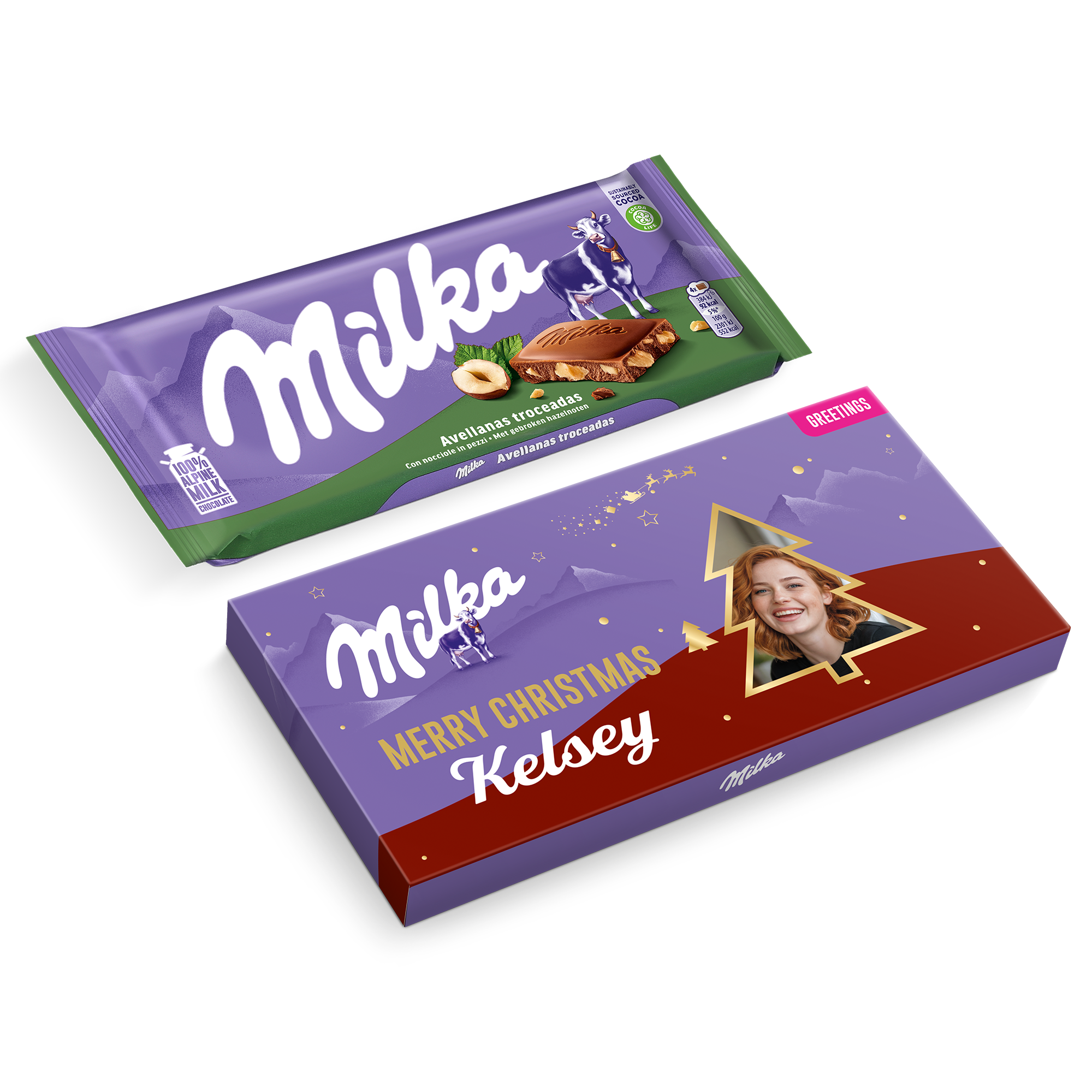 Personalised Milka chocolate greeting card