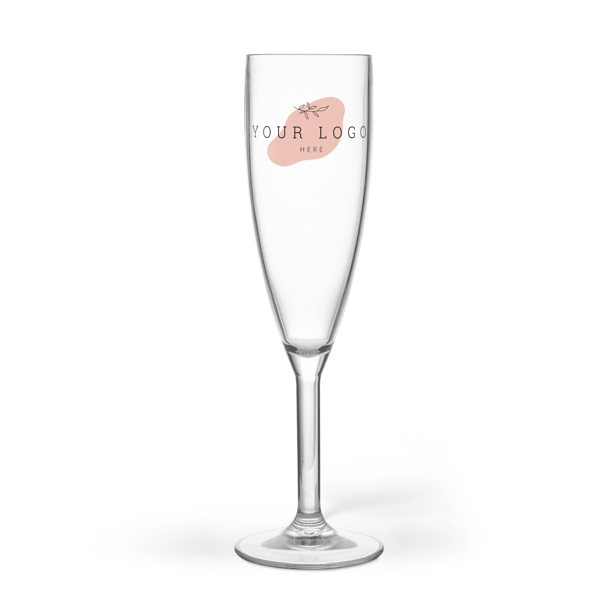 Personalisierbares Kunststoff Sektglas bedruckt mit einem individuellen Design oder Logo als Überraschung für jeden Sektliebhaber