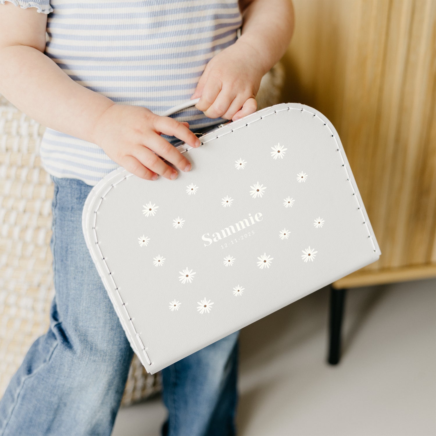 Kinderkoffer bedrukken - Grijs - Middel - YourSurprise koffer personaliseren