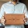 Beauty case in pelle personalizzato - Marrone - Inciso