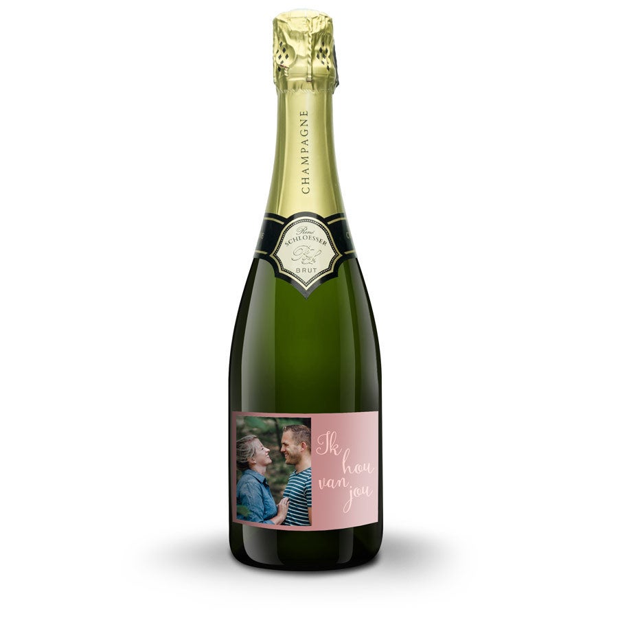 Champagne met bedrukt etiket - René Schloesser (750ml)