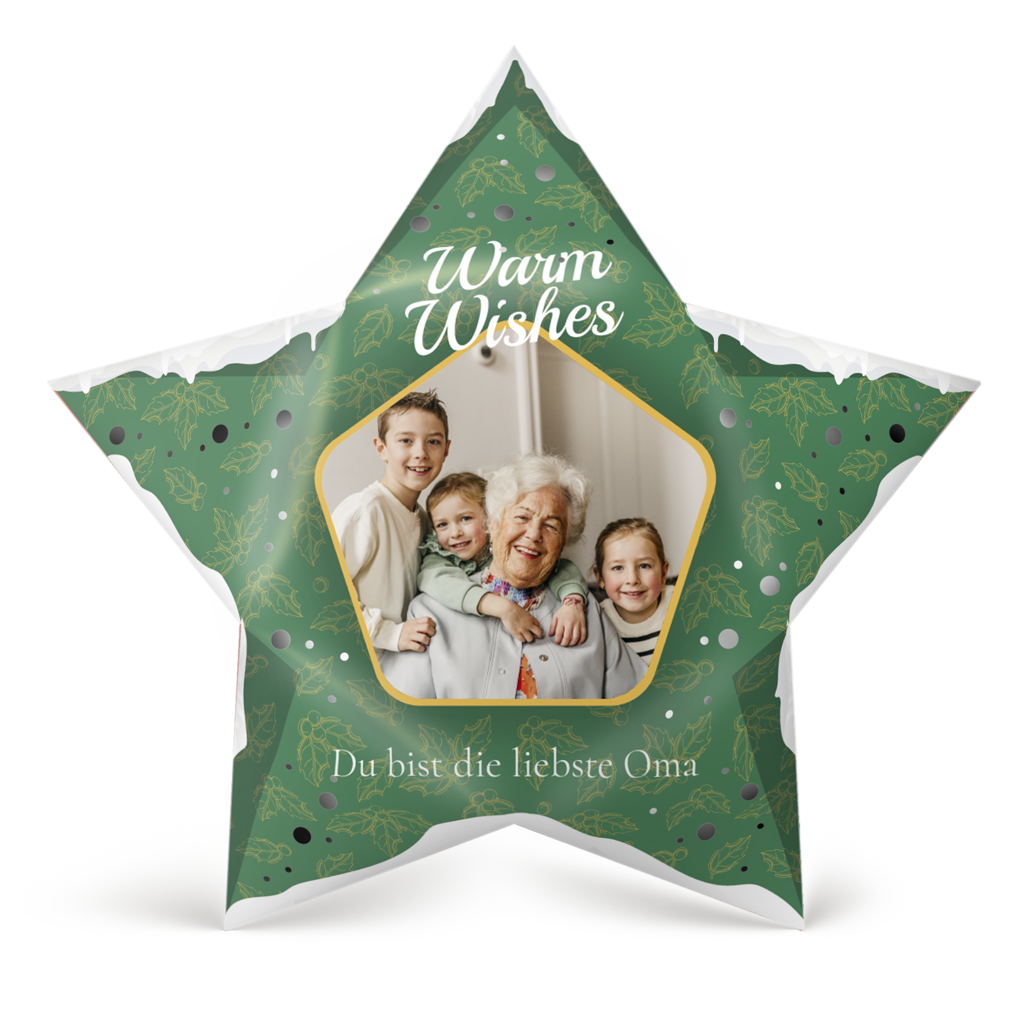 Personalisierter Papier-Weihnachtsstern zum Selbermachen – 42,5 cm – mit Licht