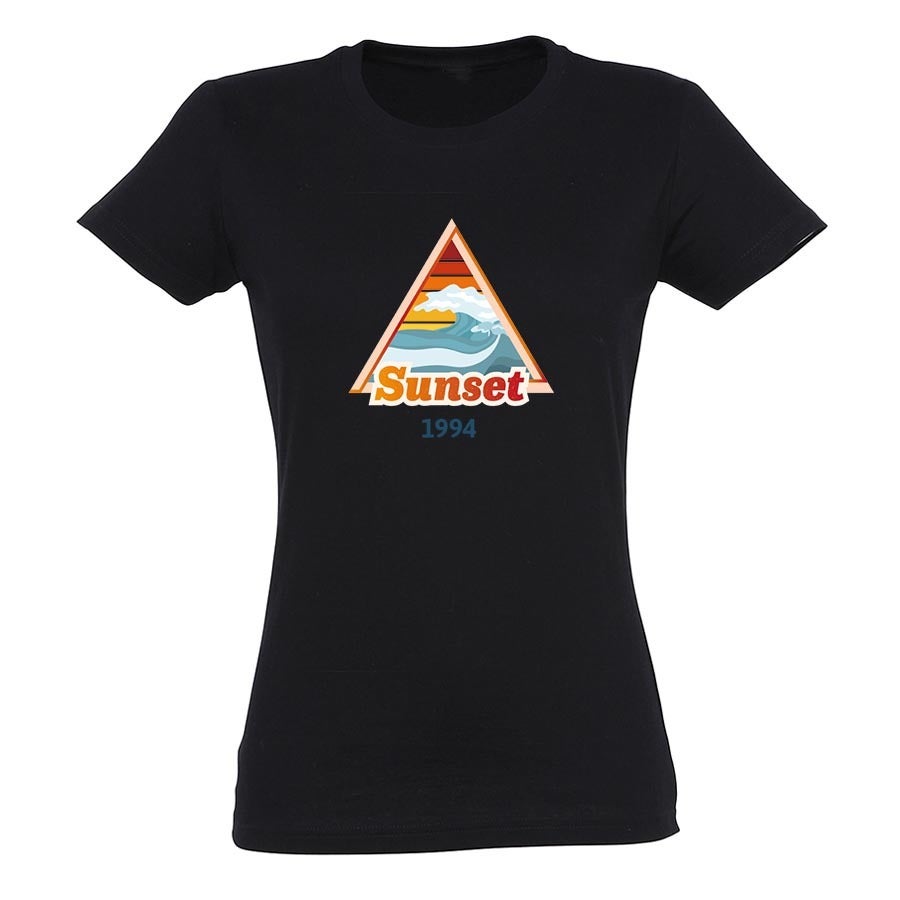 T-shirt voor vrouwen bedrukken - Zwart - XXL
