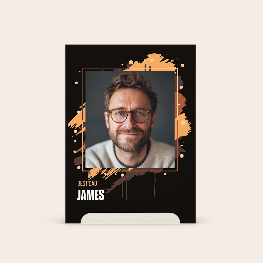 Conjunto de presente Axe personalizado - Dark Temptation Conjunto de presente Axe com capa personalizada com foto de um pai e seu nome James.