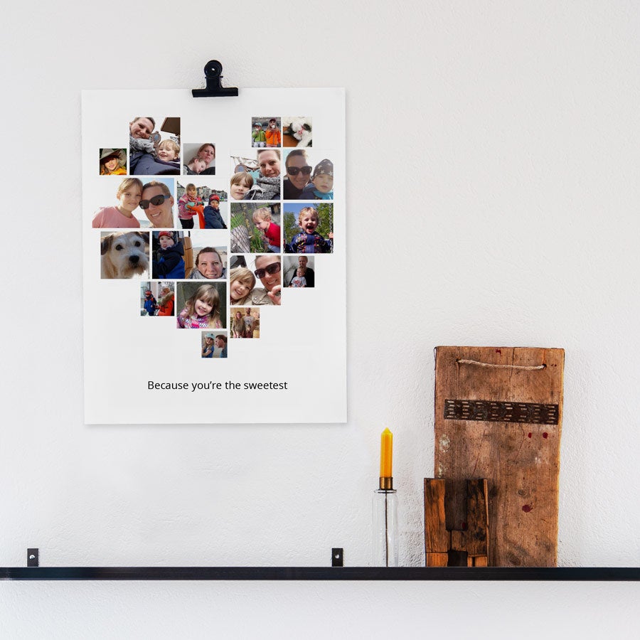 Mor og mig-plakat med billedkollage – 30 x 40 cm