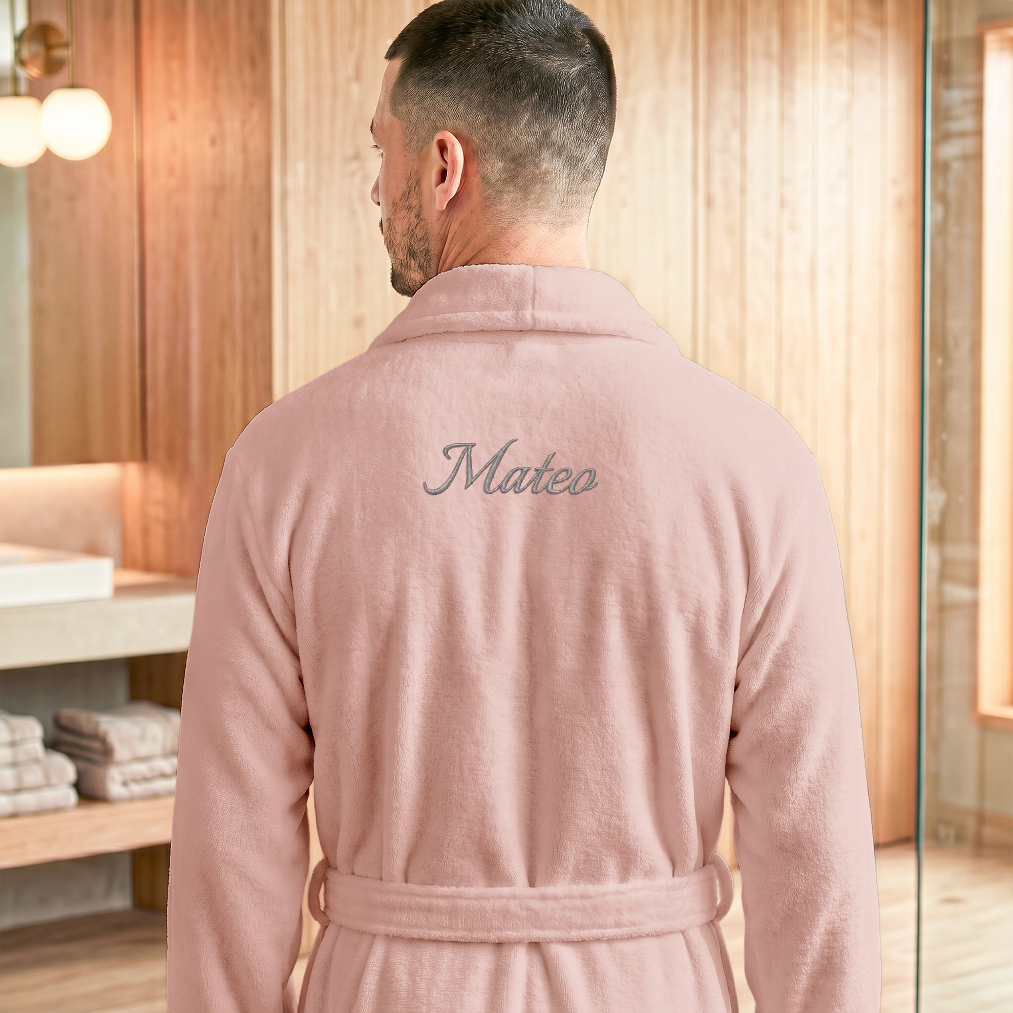 Fleece-Morgenmantel Herren