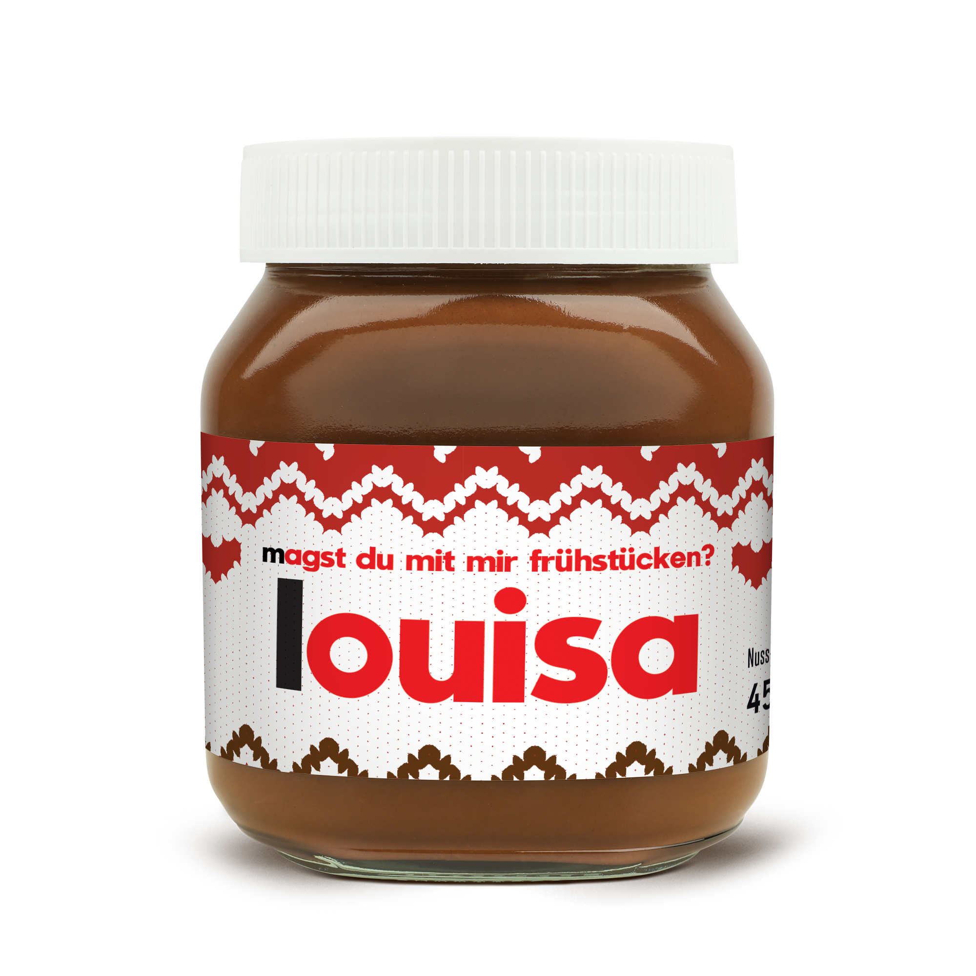 Personalisiertes nutella® Glas mit dem Namen Louisa und dem Text 