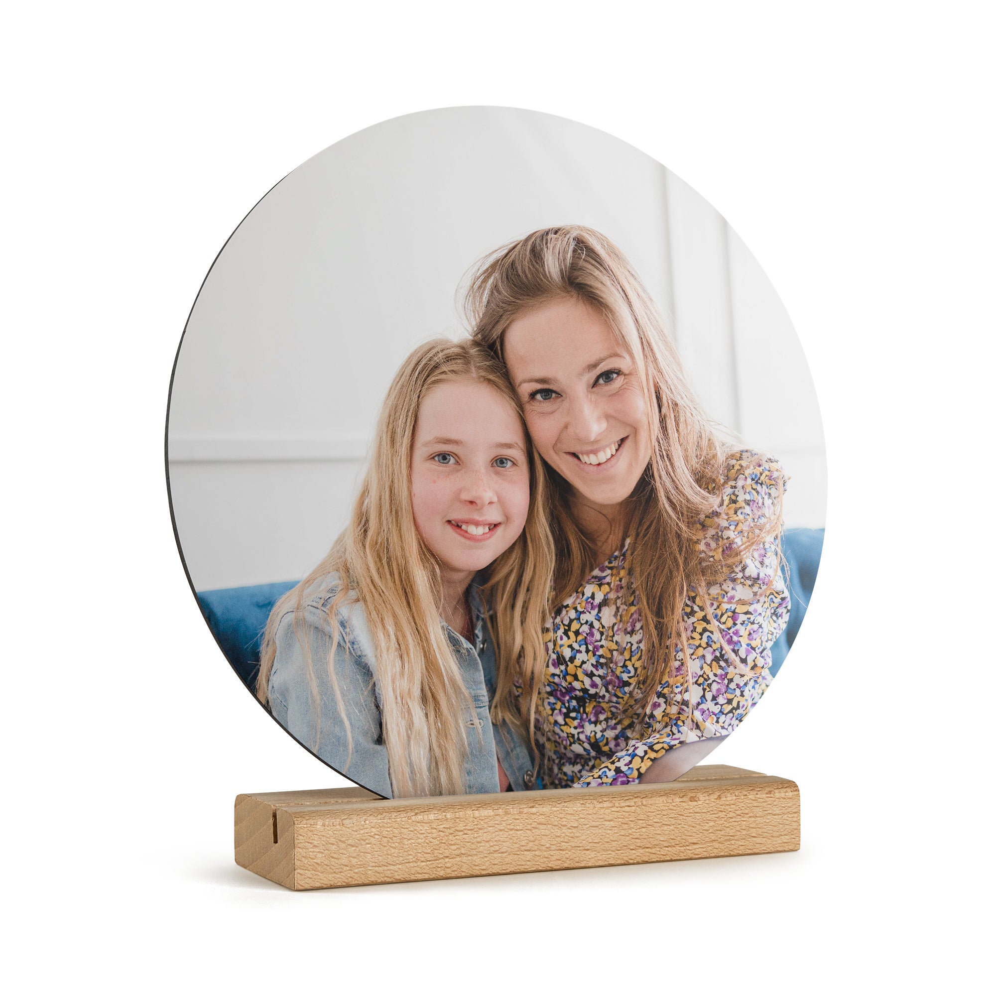 Printed Wooden Photo Tile with Stand - Circle
