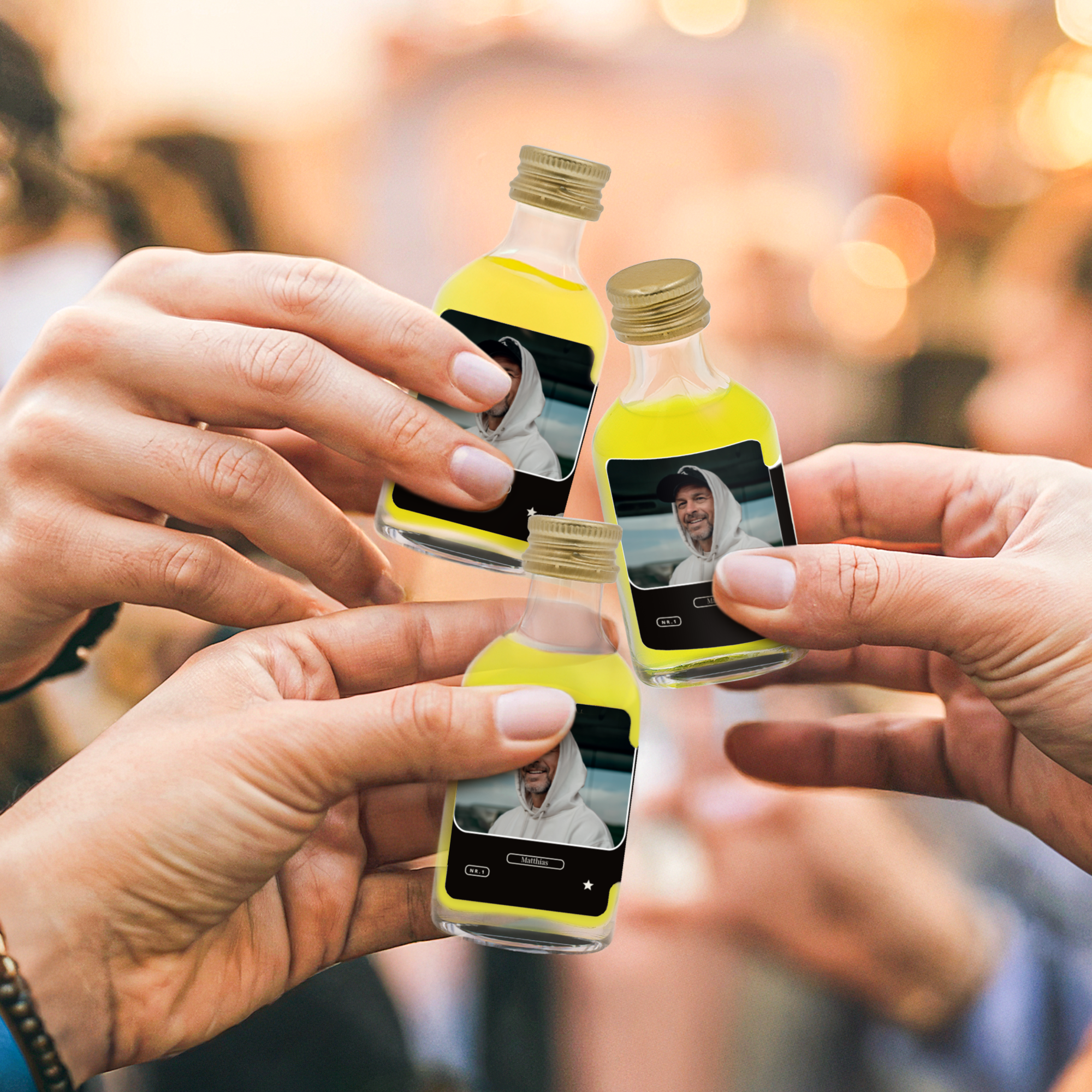 Personalisiertes Mini-Alkoholflaschen-Set