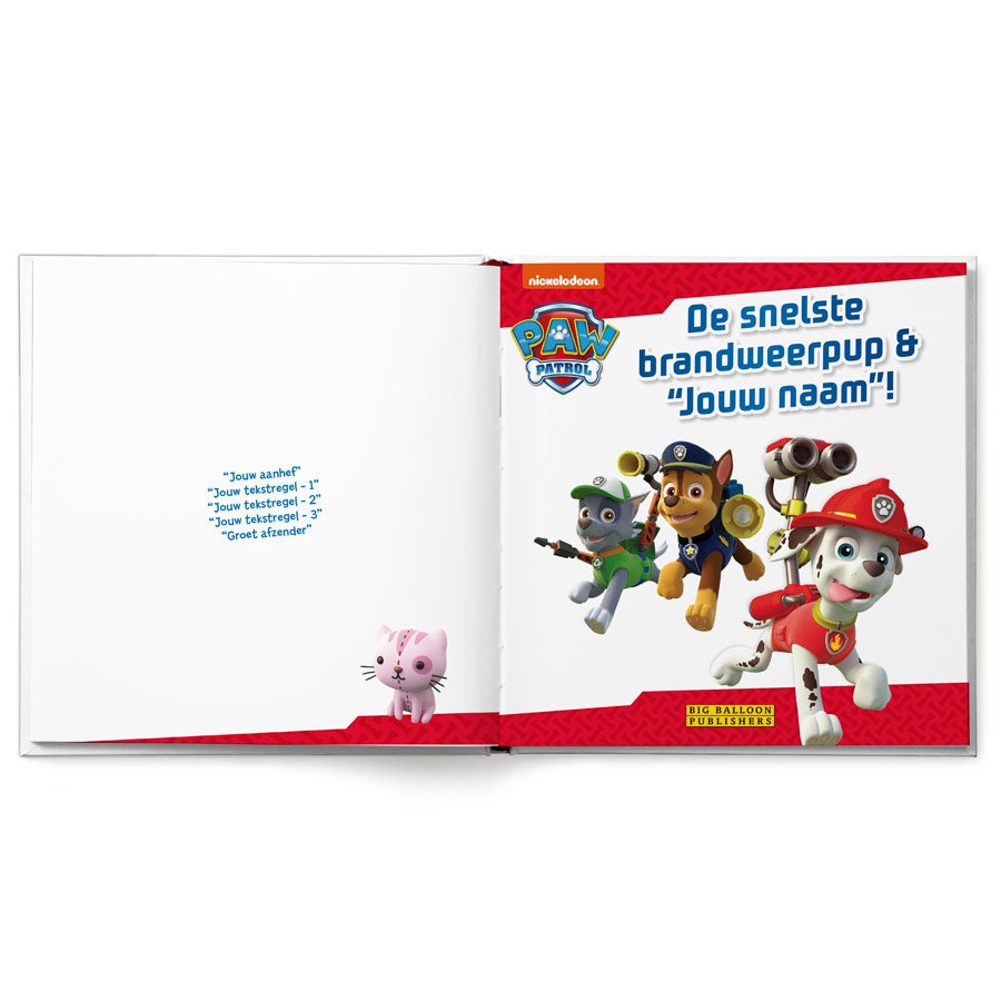 Paw Patrol 'De Snelste Brandweerpup' personaliseren