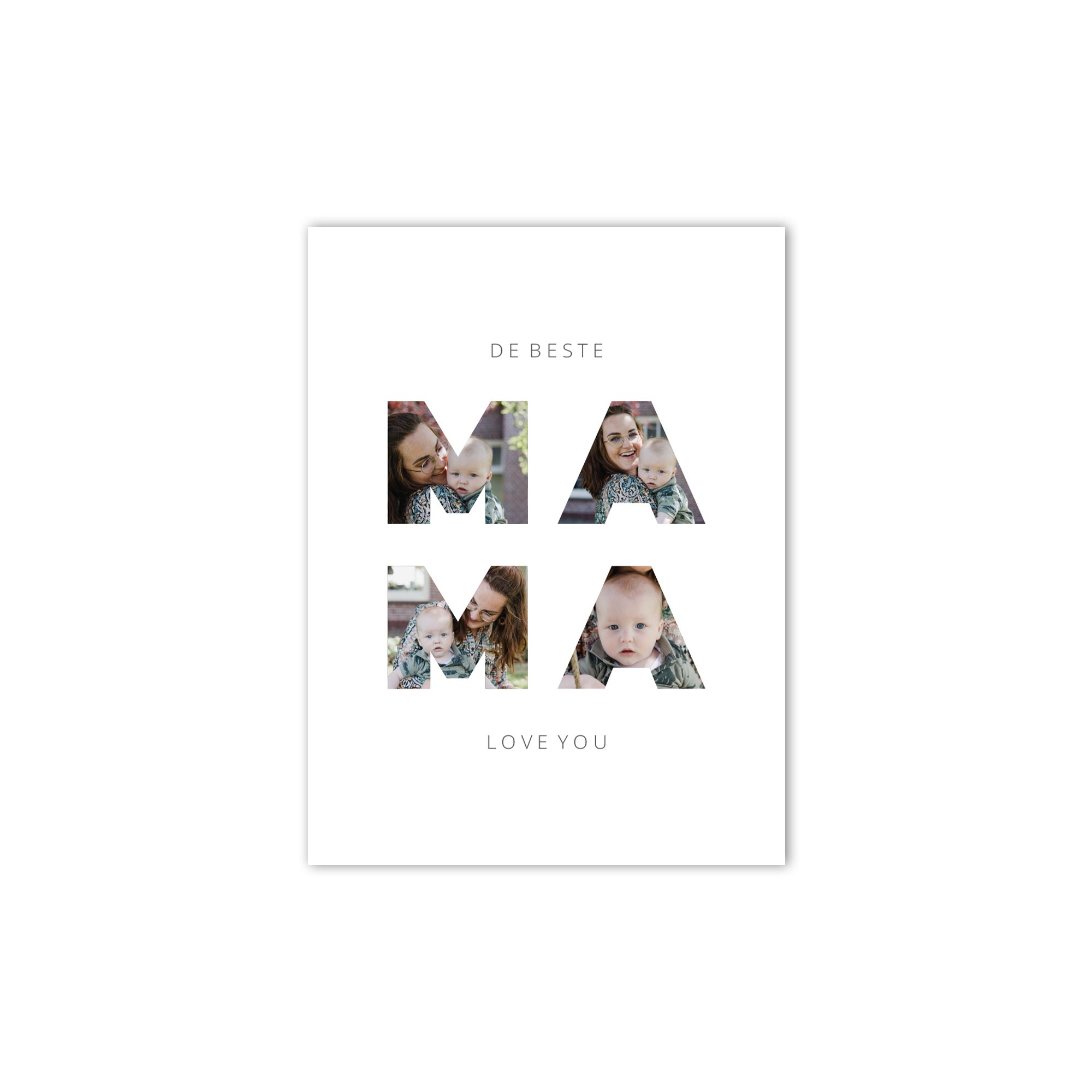 Foto collage poster maken - 'Mama en ik' (30x40)