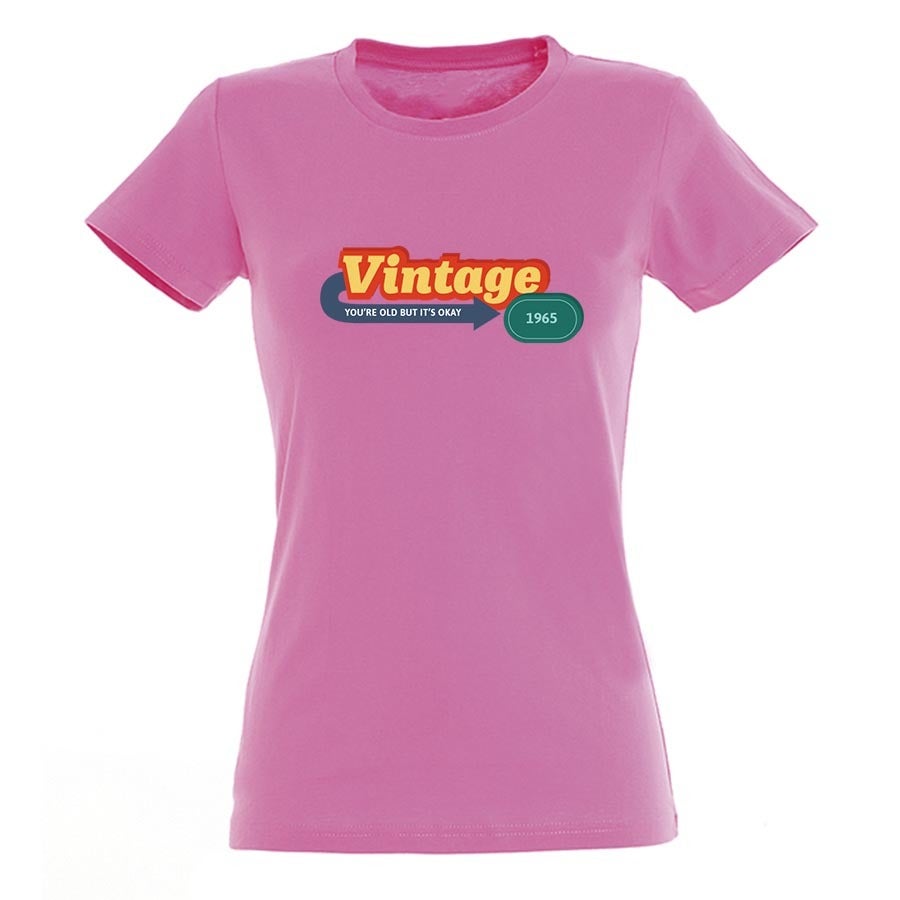 T-paita omalla painatuksella - Naiset - Pinkki