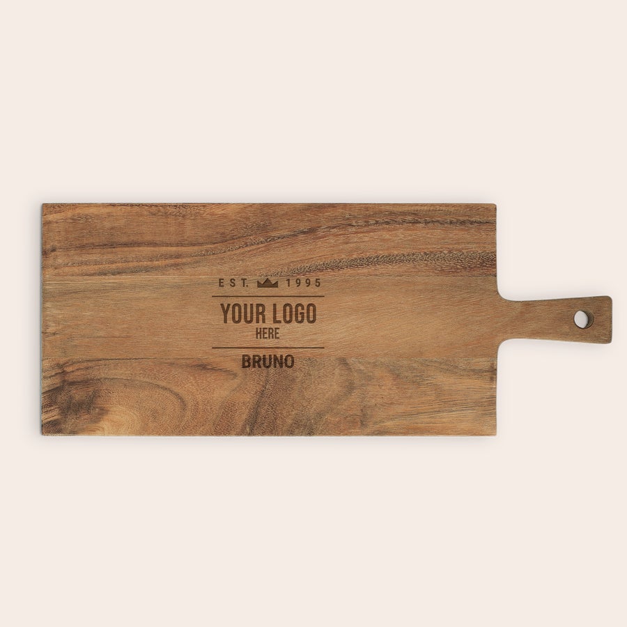 Planche apéro personnalisée Plateau de service en bois gravé avec prénom Bruno et texte personnalisable
