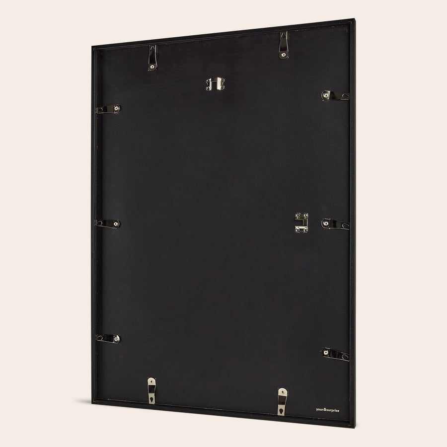 Foto Stampata con Cornice Retro della cornice in legno laccato nero con ganci per appendere alla parete la foto del tuo momento più bello