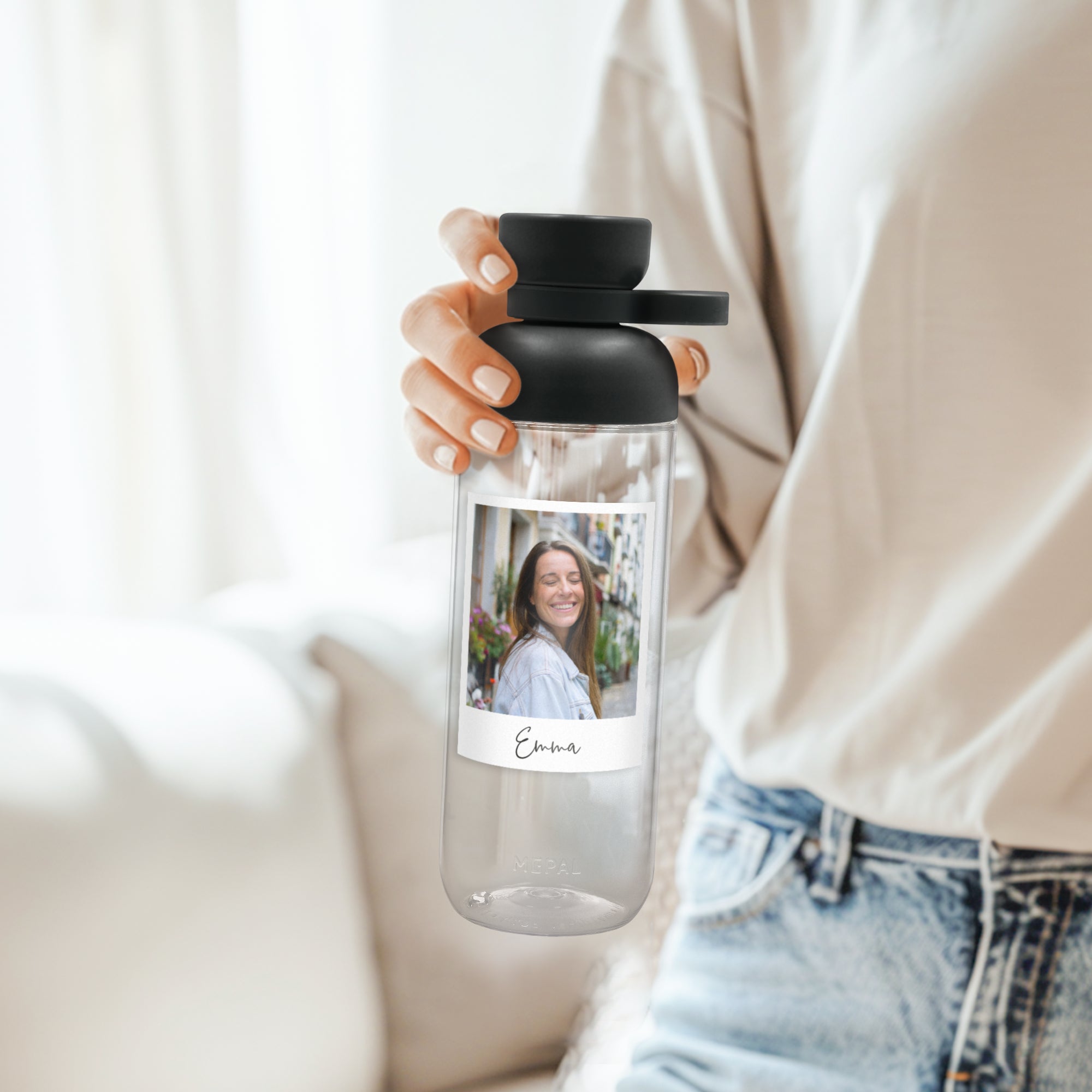 Personalizowana butelka Mepal - 500 ml - Czarna