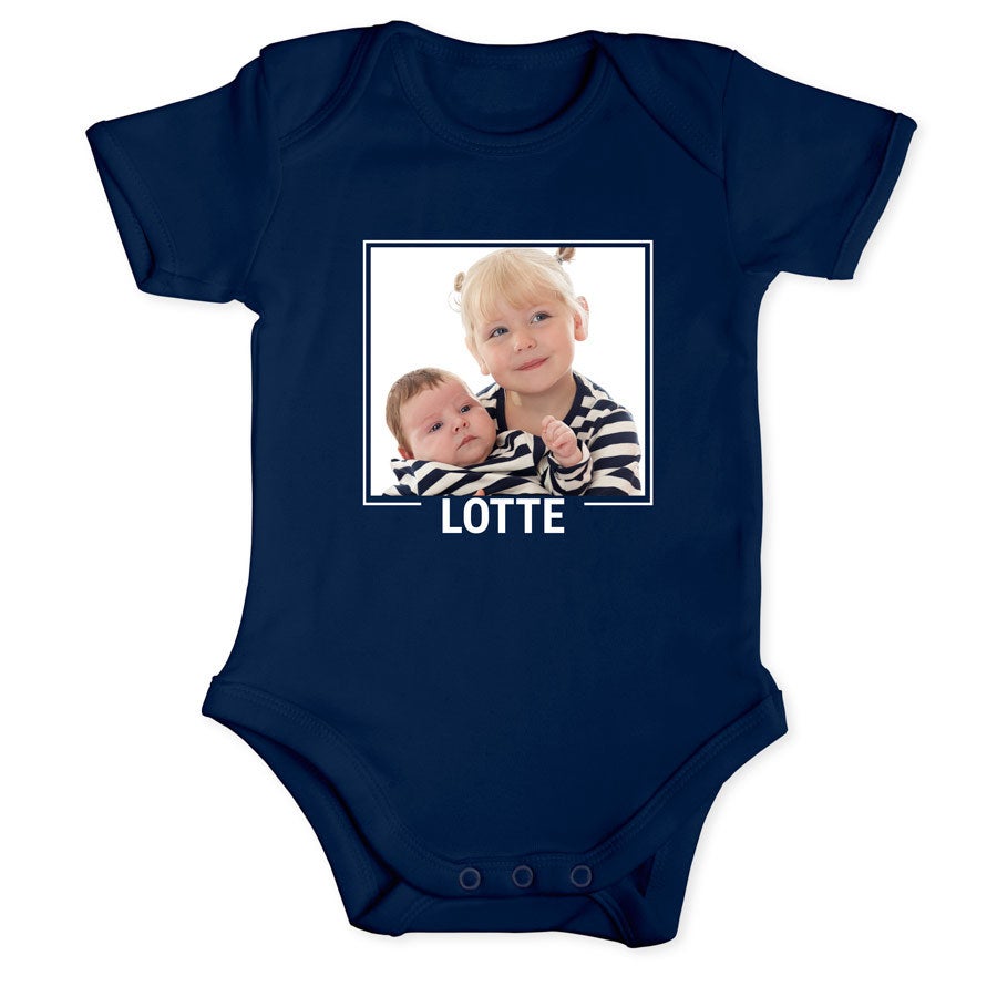 Romper bedrukken - Korte mouw - Navy - 50/56