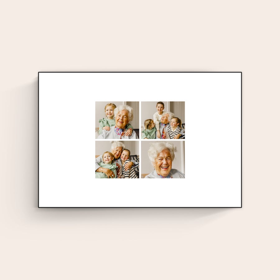 Foto em madeira Painel fotográfico de madeira ChromaLuxe personalizado com colagem de fotos de avó e crianças