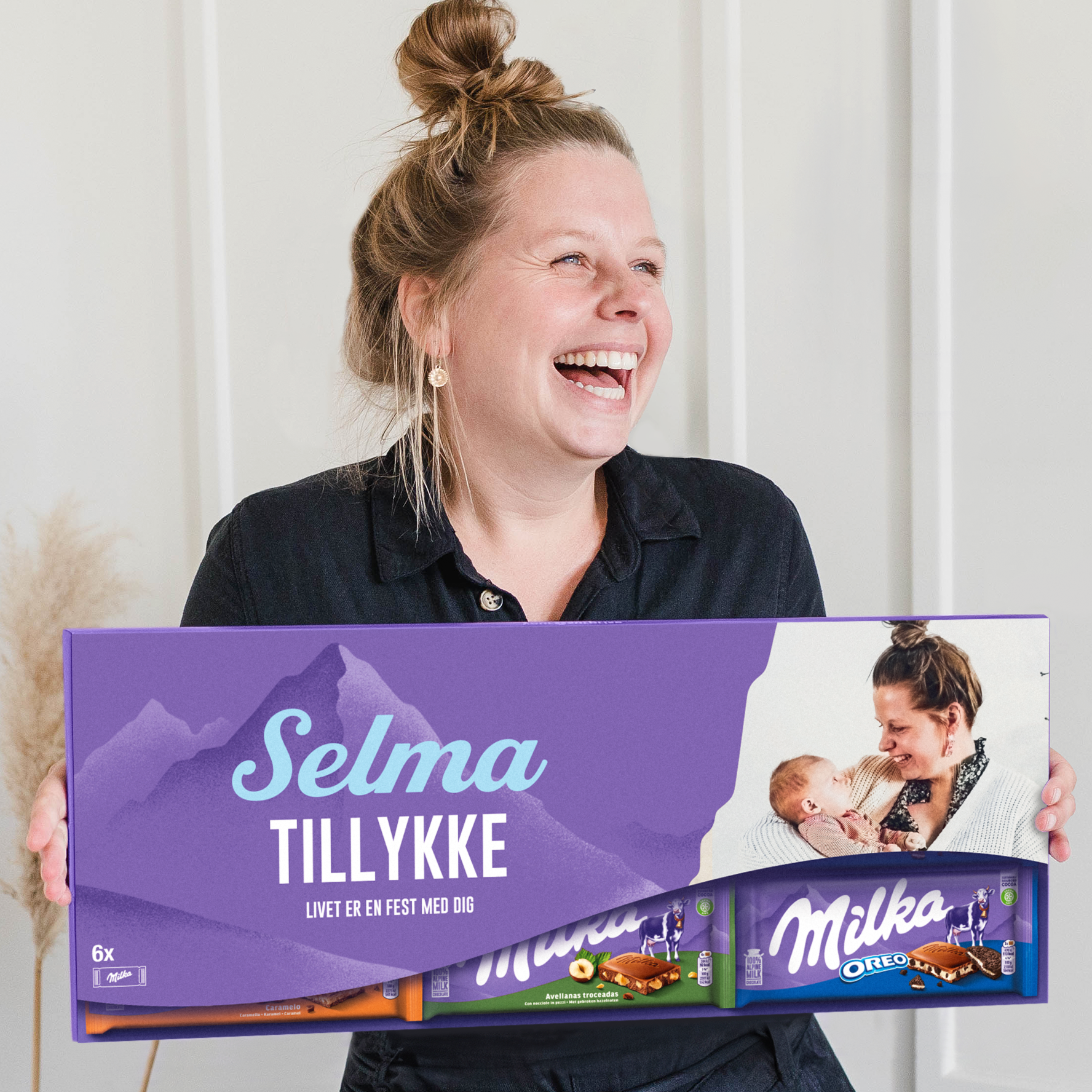 Personlig Mega Milka med navn og billede