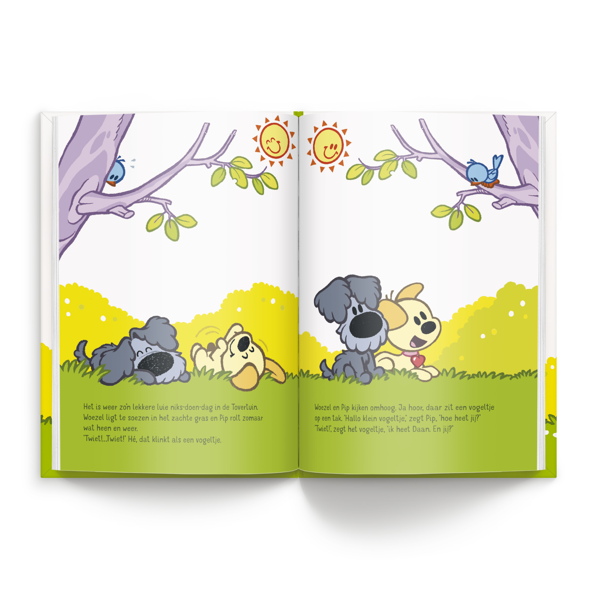 Boek met naam en foto - Woezel & Pip - Vriendje - XL boek (Hardcover) met gepersonaliseerde tekst over Woezel, Pip en een vogeltje.
