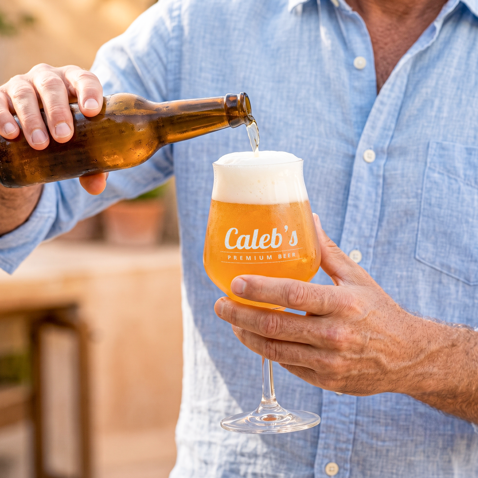 Engraved craft beer glass