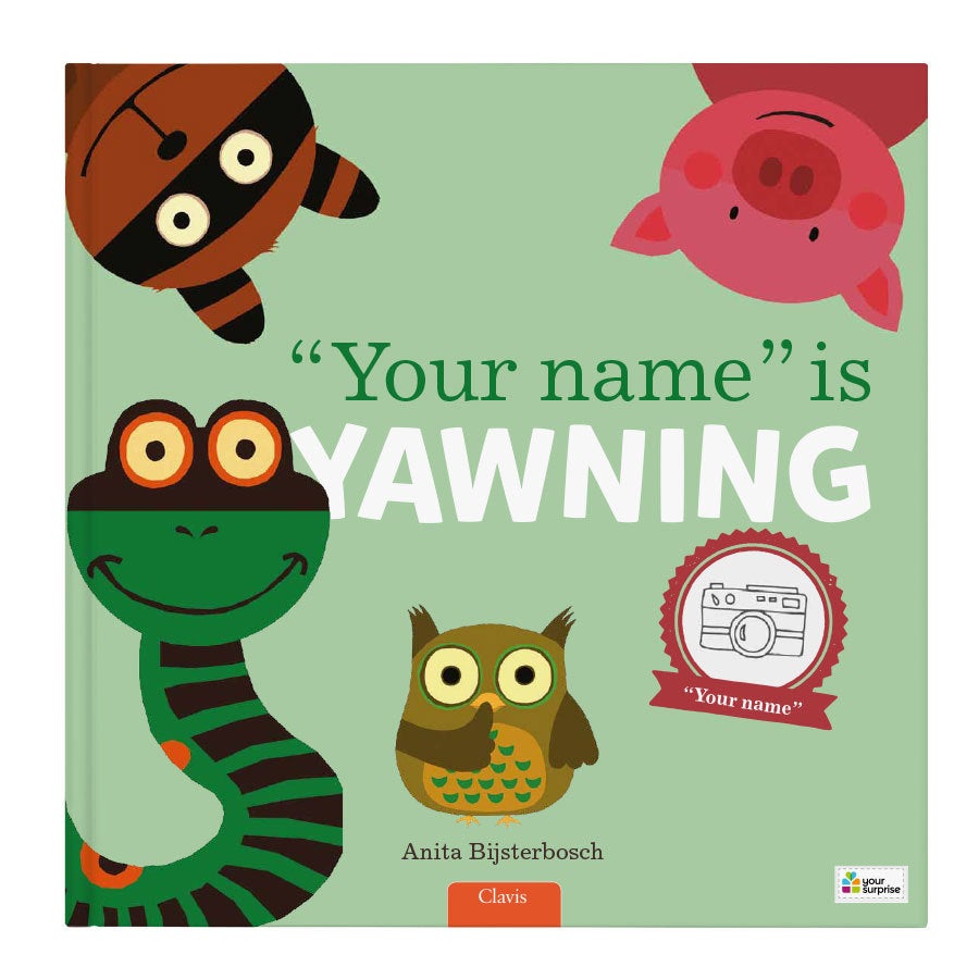 Book with name - Everyone is yawning - XXL flip up book