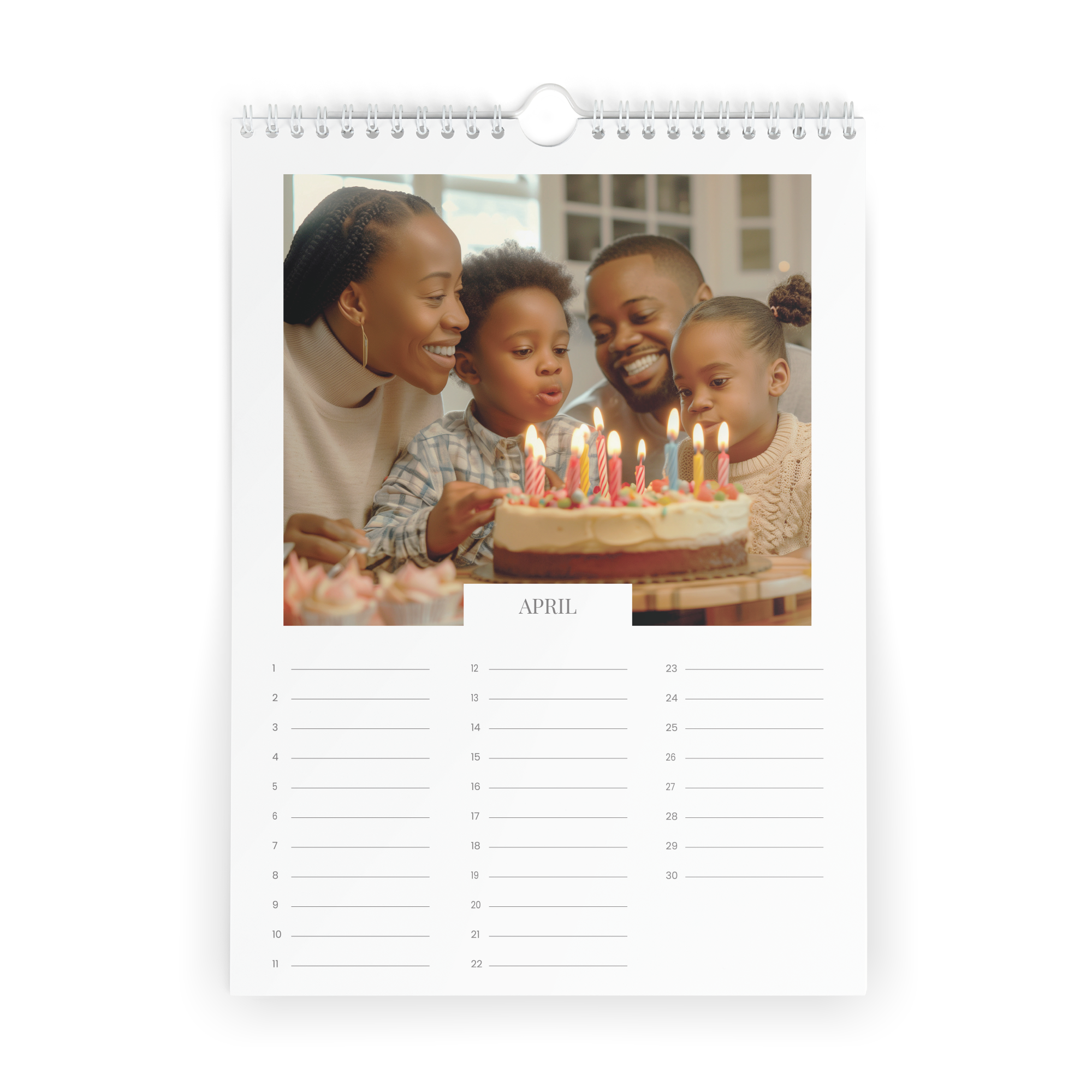 Personalised birthday calendar