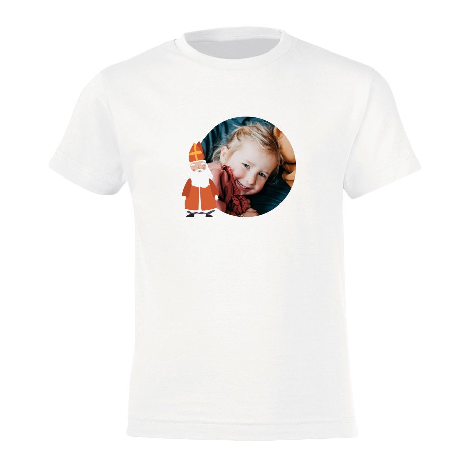 Sinterklaas T-shirt voor kinderen bedrukken - Wit - 8 jaar