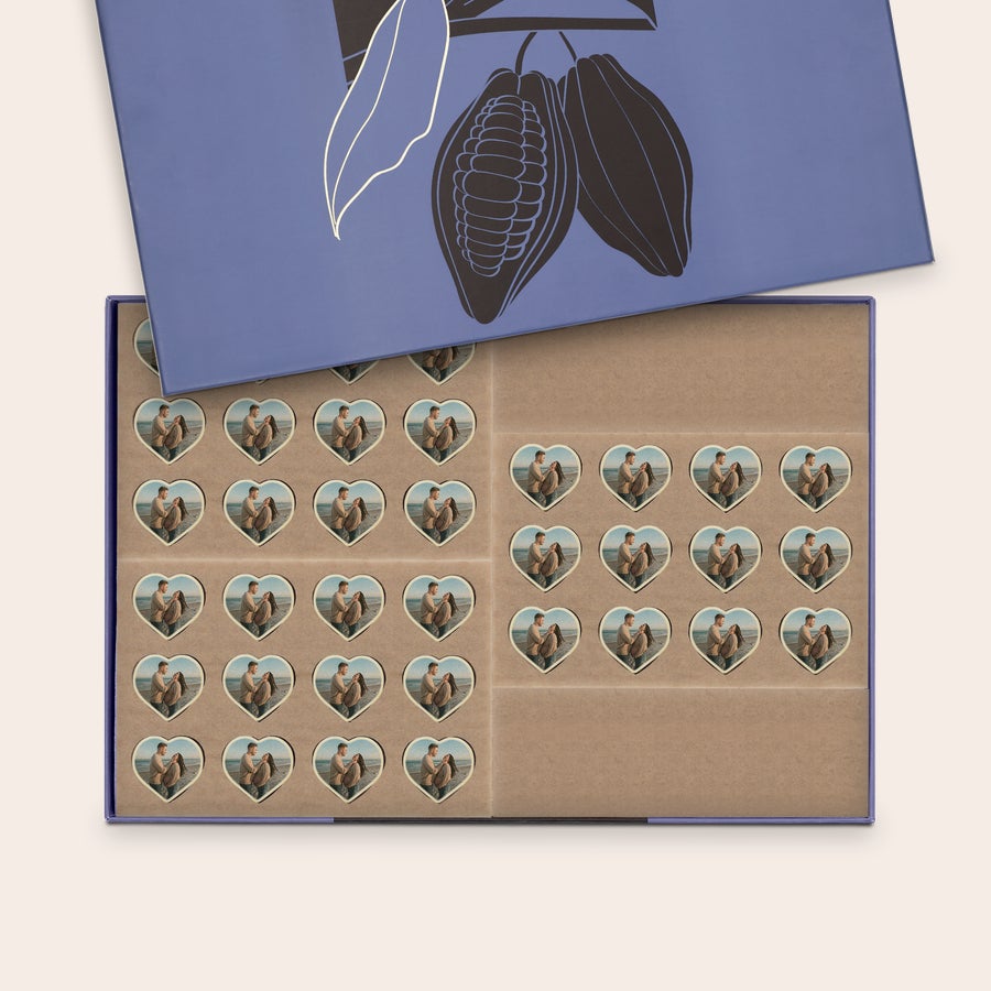 Chocolates con foto - Impresión en forma de corazón Chocolates con foto - Impresión en forma de corazón