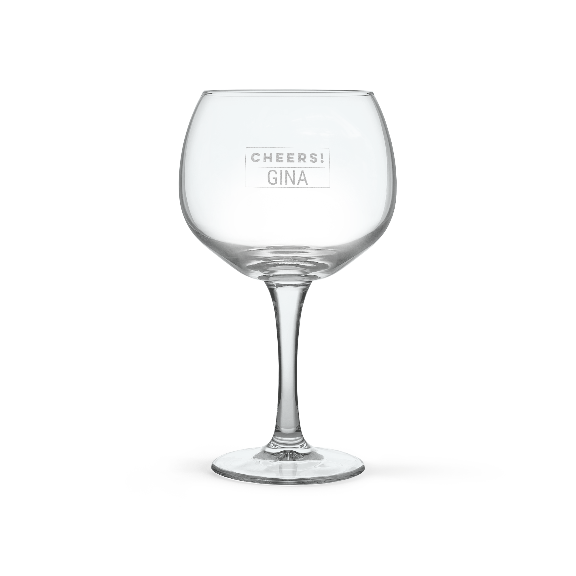 Kieliszek do ginu z wygrawerowanym napisem CHEERS! GINA