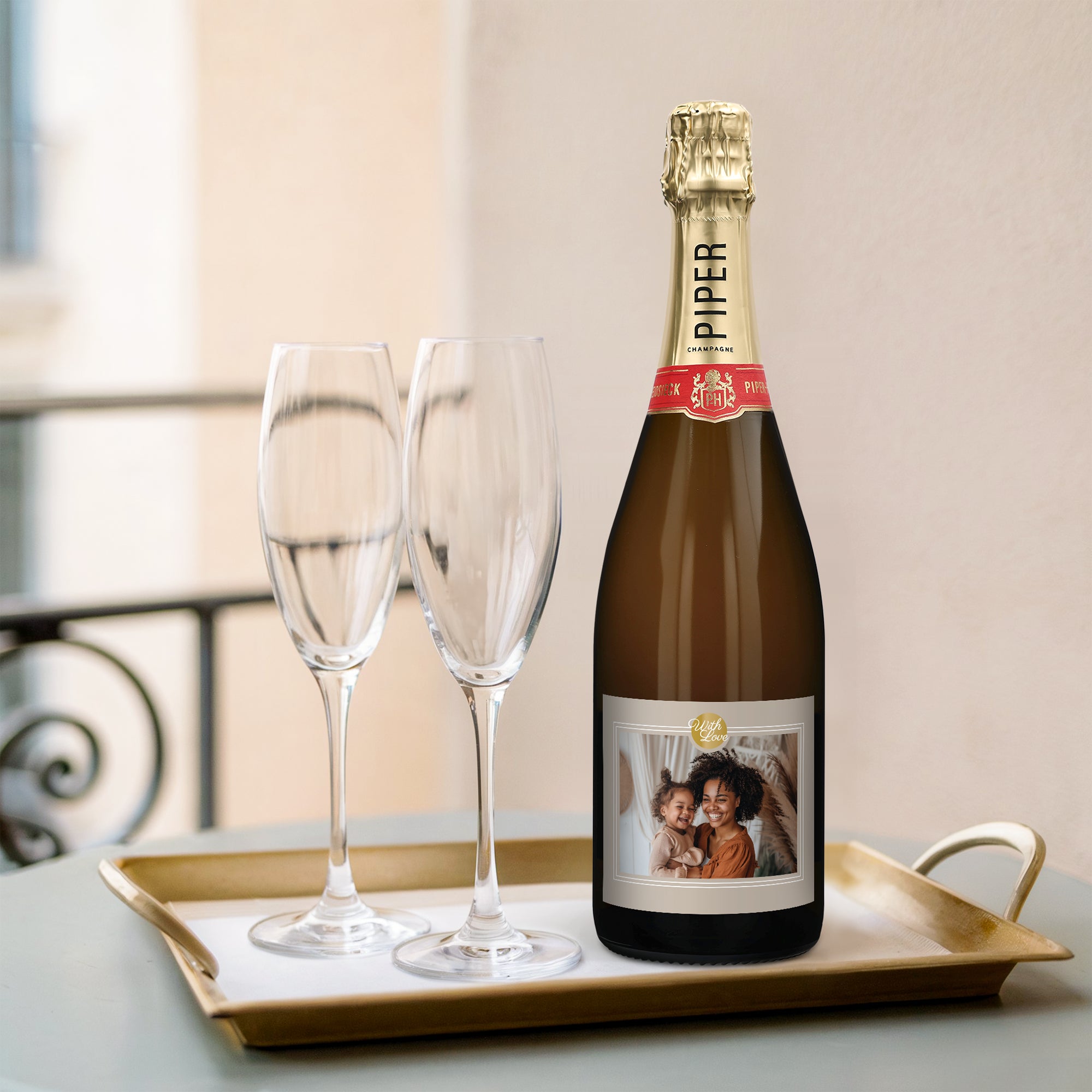 Champagne met bedrukt etiket - Piper Heidsieck Brut (750ml)