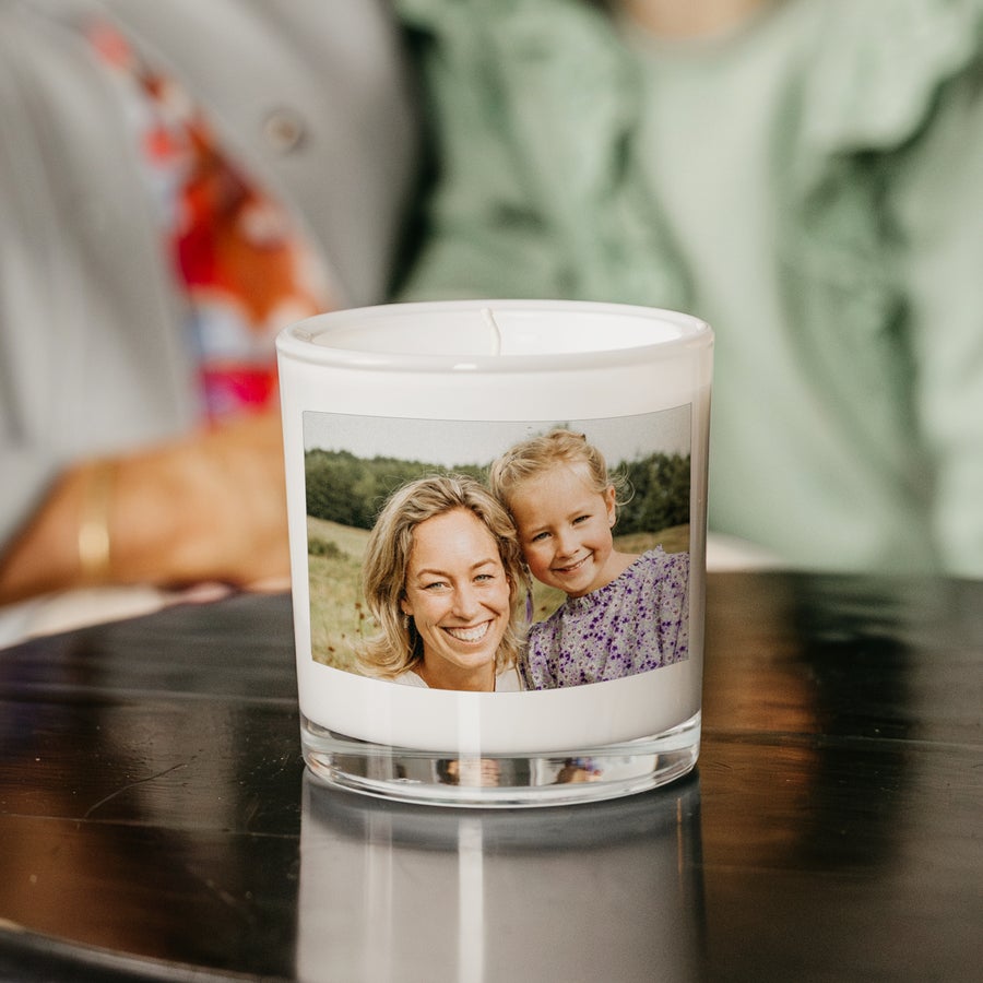 Kerze im Glas mit Foto - Muttertag