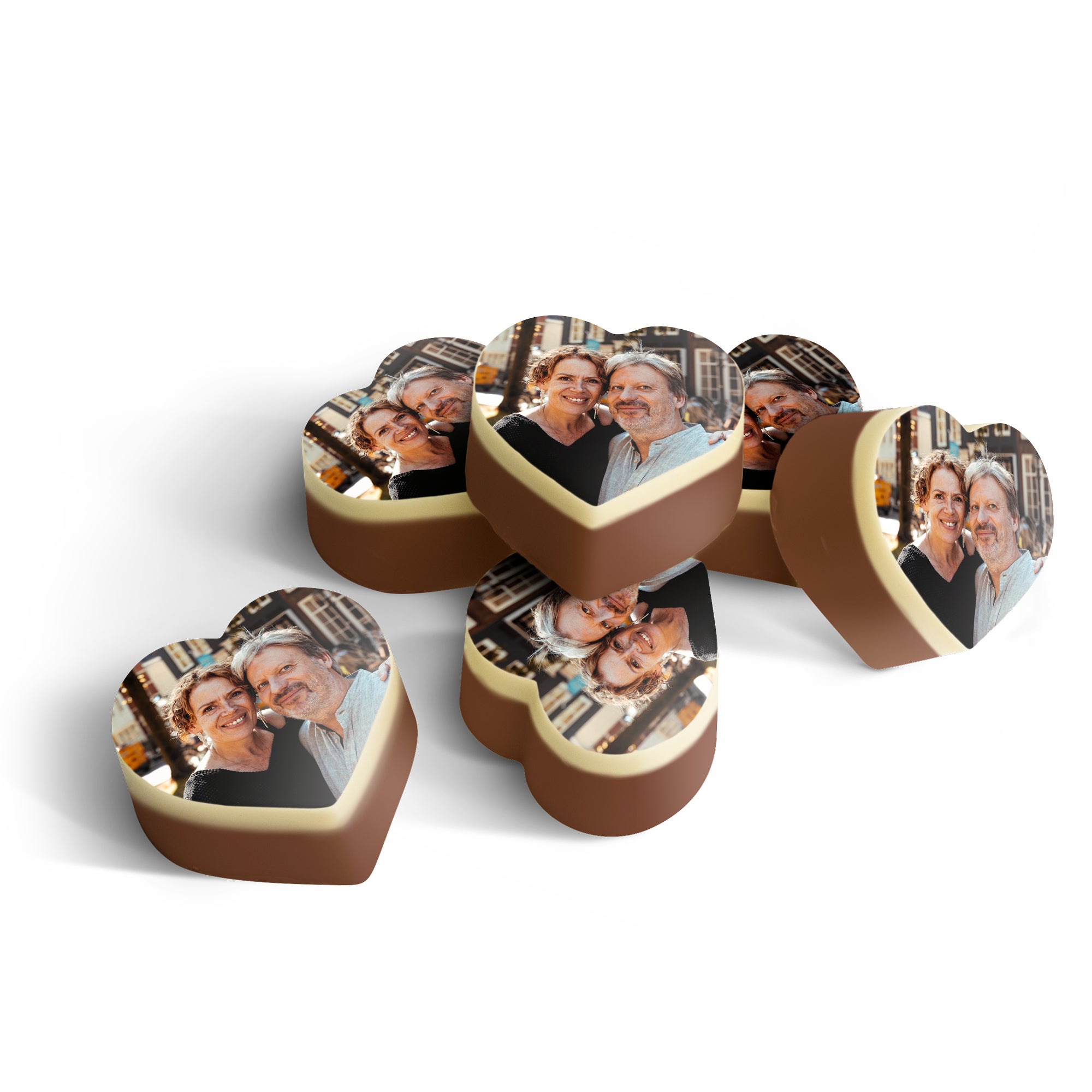 Chocolade bonbons hart met foto - 15 stuks