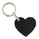 Personalised leather keyring - Heart (Black)