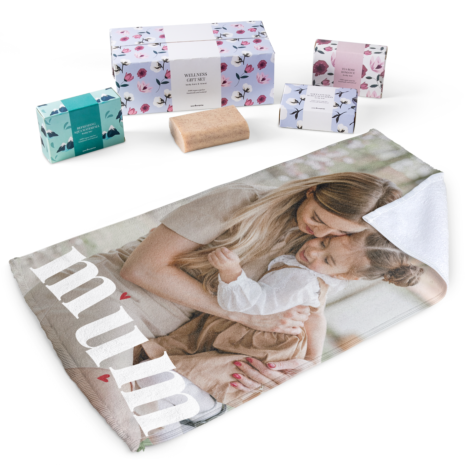 Personalizowany ręcznik z 3 mydełkami 