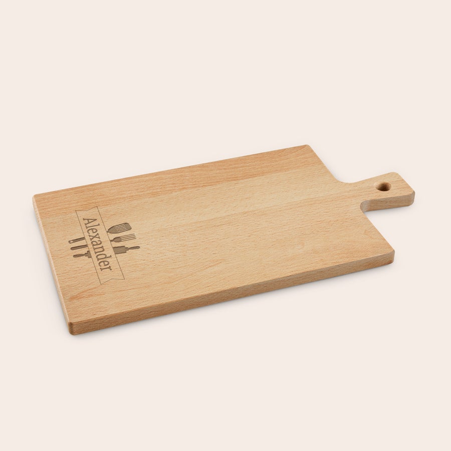 Borrelpakket met gegraveerde houten serveerplank Borrelpakket met gegraveerde houten serveerplank