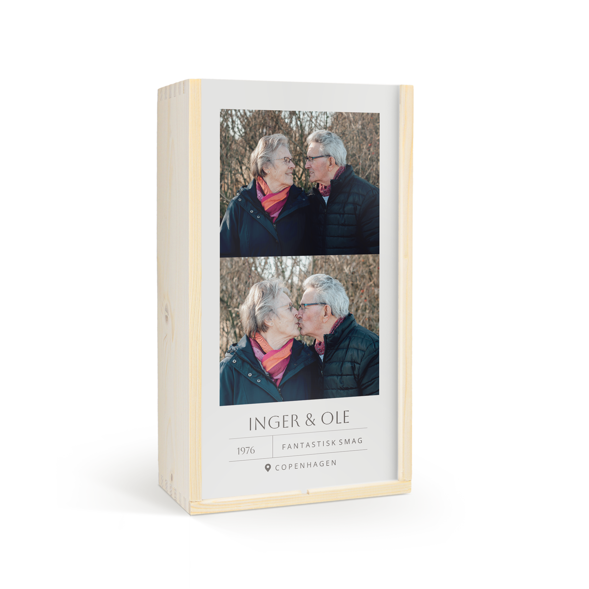 Vin Gavesæt med personlig etikette og trækasse - Oude Kaap (rød/hvid/rosé)