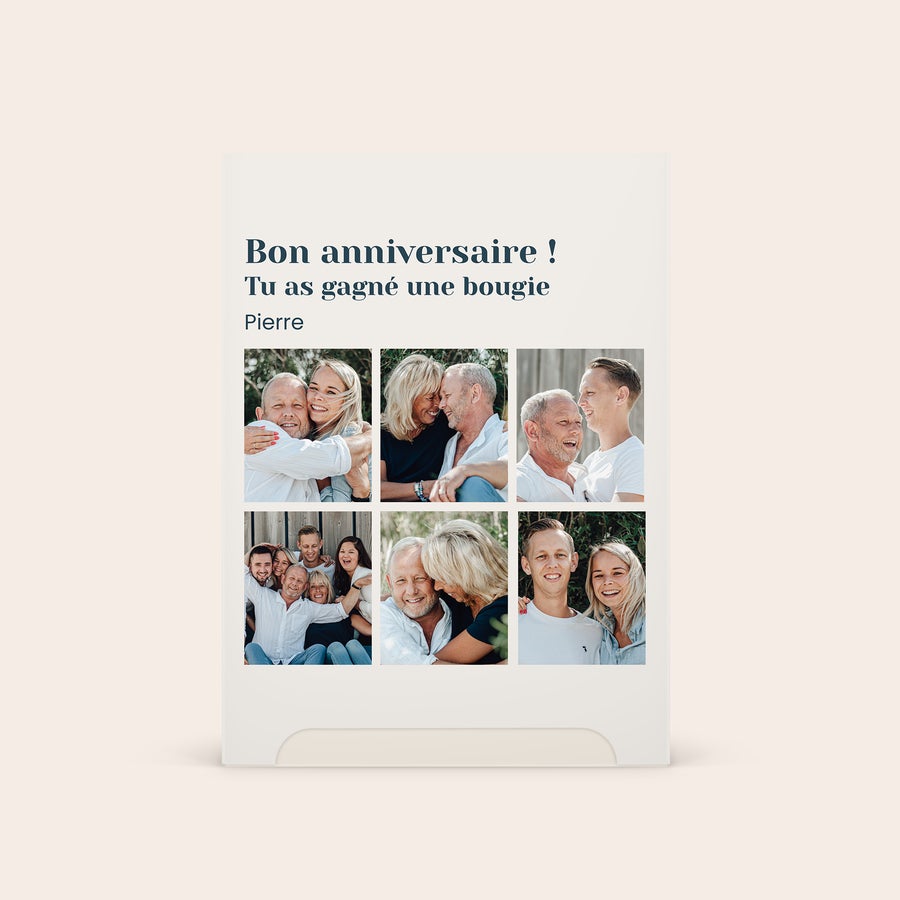 Coffret cadeau Kneipp Me-Time Wellness Carte Bon anniversaire personnalisée imprimée avec six photos différentes et le nom Pierre, pour surprendre et gâter