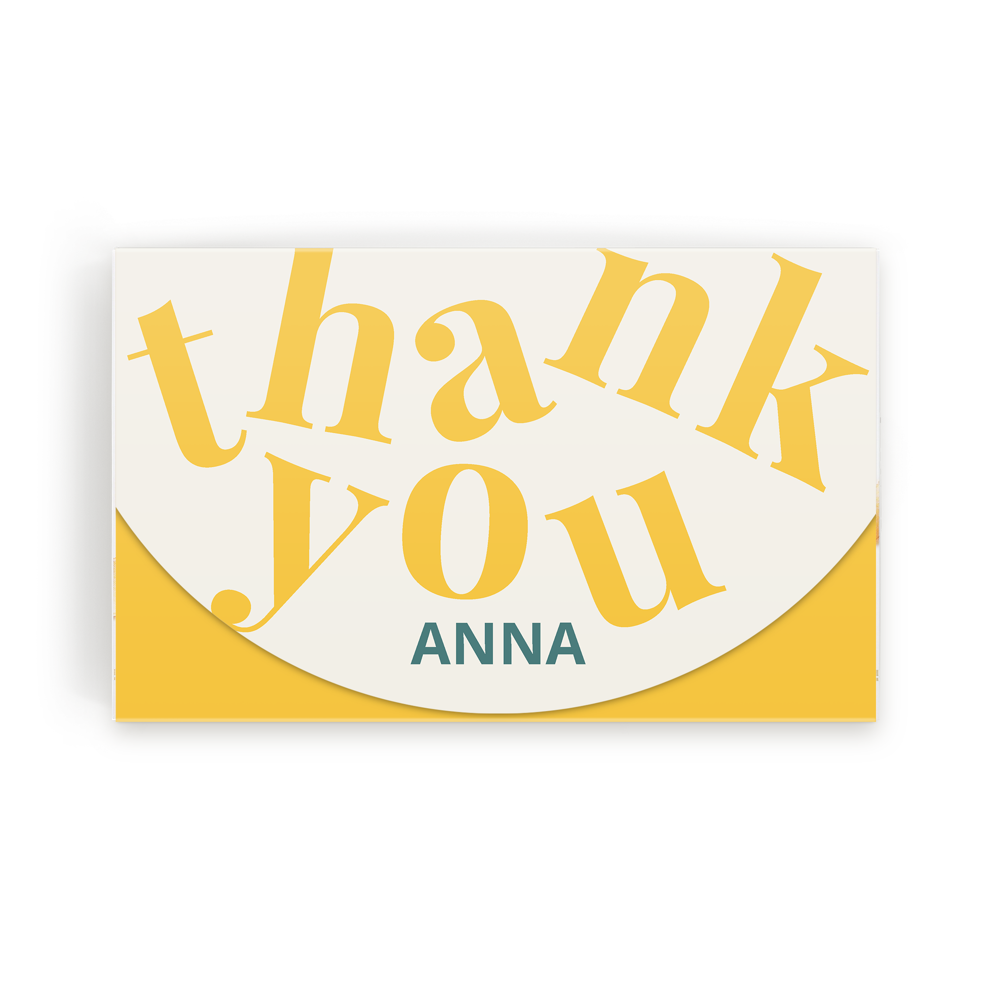 Gepersonaliseerde doos Lindt chocolade pralines bedrukt met "thank you" en naam Anna. Van een chocolademoment naar een blijvende herinnering.
