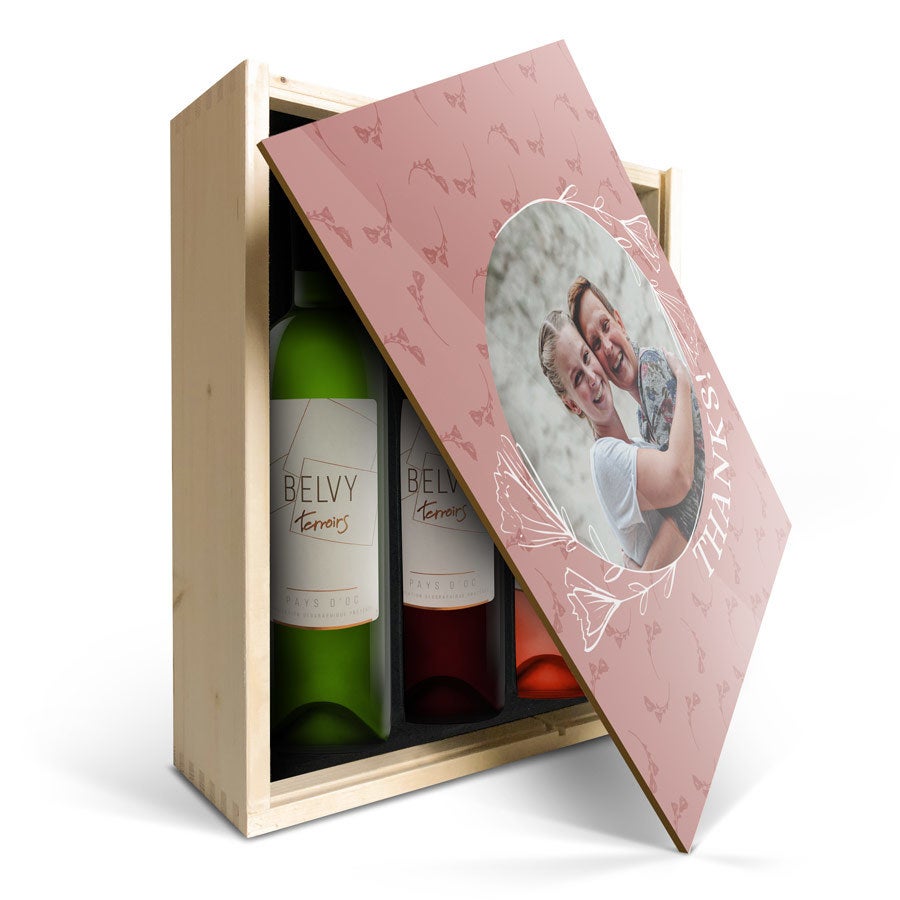 Personalised Wine Gift Set - Belvy - Red, white and rosé Personalised Wine Gift Set - Belvy - Red, white and rosé