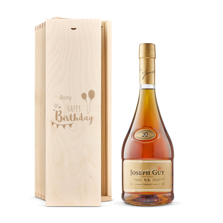 Joseph Guy cognac in kist personaliseren Joseph Guy cognac in kist personaliseren