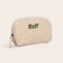 Blød makeup taske med navn - beige Blød makeup taske med navn - beige