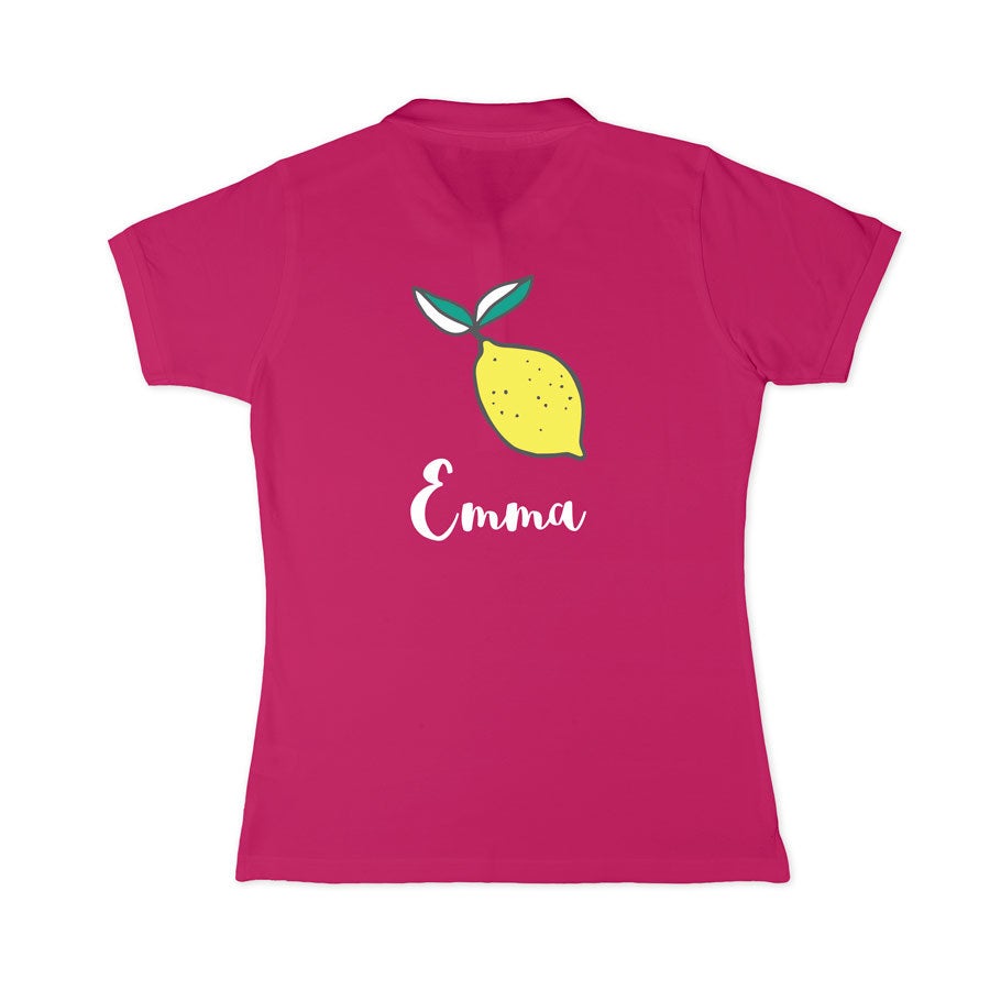 Camisa polo personalizada - Mulheres - Rosa - XXL