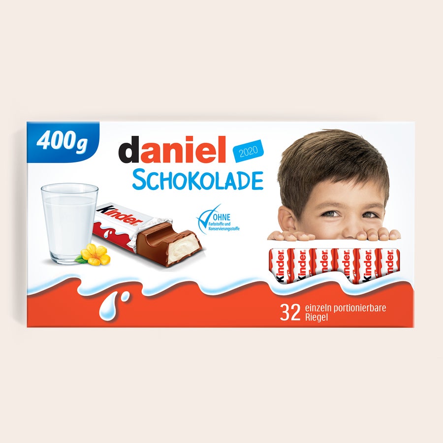 Mega kinder Schokolade mit Foto und Namen Mega kinder Schokolade mit Foto und Namen