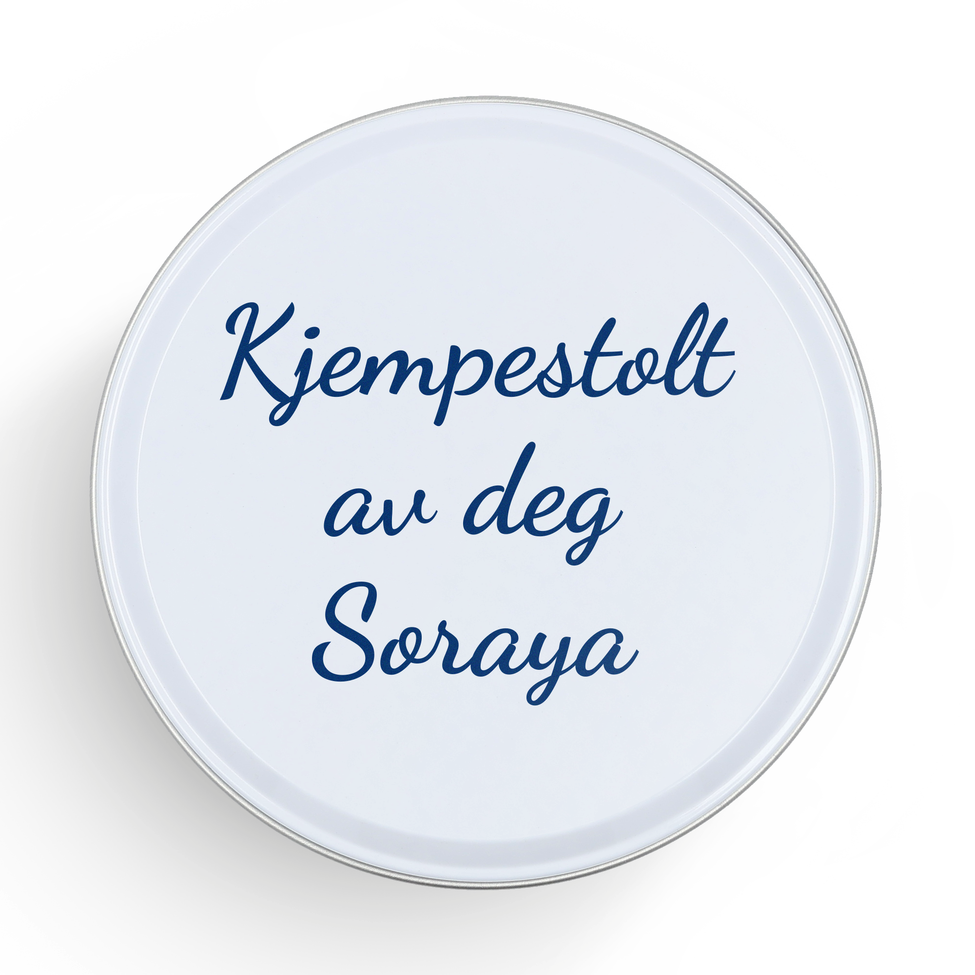 Stroopwafelboks - med trykt lokk - Delft blå - 230 gram - Daelmans med personlig tekst 